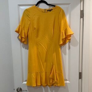 Gianni Bini Sunshine Yellow Ruffle Mini Dress